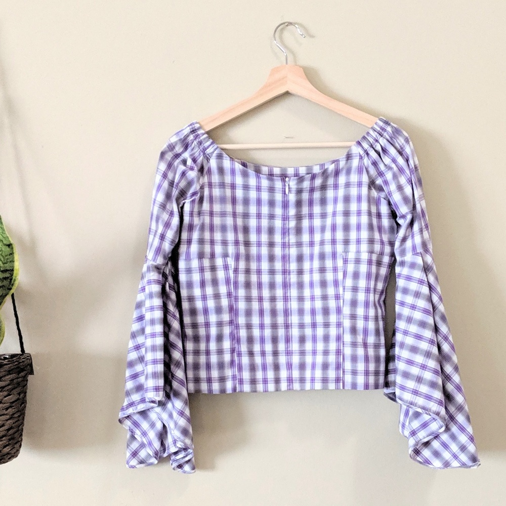 PETERSYN Harlan Off The Shoulder Plaid Top - Picture 8 of 8